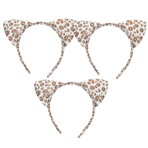 CLISPEED 3 Stück Leopardenmuster Haarbänder Damen Tiermotiv Haarreifen Flexibel Langlebig Modischer Haarschmuck für Partys Themen Events und Alltag von CLISPEED