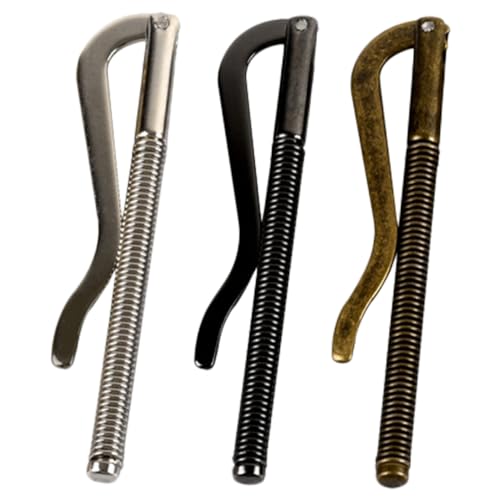 CLISPEED 3 Stück Metall Geldclip Teiliges mit Federmechanismus Langlebiger Geldklammer für Scheine Kreditkarten und Schecks Praktischer Robuster Cash Clip in Nickel Bronze und Schwarz für von CLISPEED