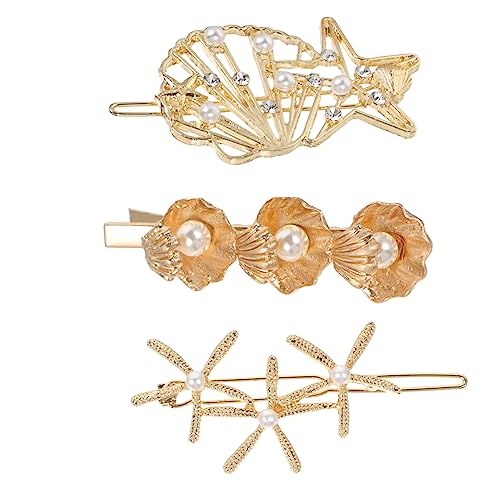 CLISPEED 3 Stück Metall Haarklammern mit Perlenverzierung Filigrane Hohle Haarspangen für Mädchen und Damen Eleganter Haarschmuck für Alltag Party und Festliche Anlässe von CLISPEED
