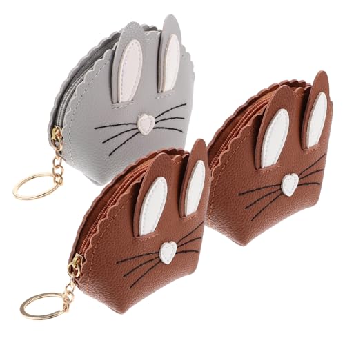 CLISPEED 3 Stück Mini Geldbörse mit Hasenohren Leichte Münztasche aus Robustem Material Süße Schlüssel und Portemonnaie Bag für Party Reise und Alltag Bunte Auswahl von CLISPEED