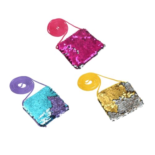 CLISPEED 3 Stück Pailletten Münzbörse Retro Stil Kleine Umhängetasche für Mädchen mit Glitzern für Schmuck Münzen Schlüssel und Karten Zufällige Farbe Zufällige Farbe von CLISPEED