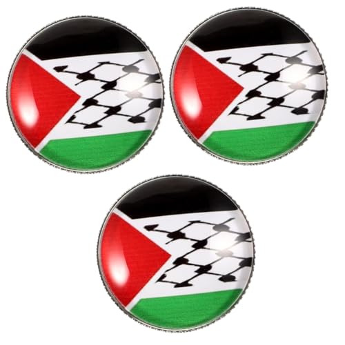 CLISPEED 3 Stück Palästina Flagge Brosche Anstecknadel Elegantes Abzeichen für Jacken Taschen Hüte Multifunktional Leicht und Stylisch Symbol der von CLISPEED