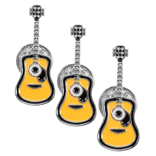 CLISPEED 3 Stück Retro Gitarren Anstecknadeln Emaille Brosche Für Kleidung Taschen Und Hüte Für Musikliebhaber Exquisites Design Punk Style von CLISPEED