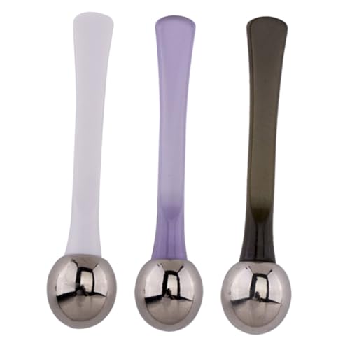 CLISPEED 3 Stück Teiliges Augenmassage mit Kosmetikspatel aus Löffel und Augencreme Massage Stick zur Augenmüdigkeit und Faltenreduzierung in Weiß Dunkelgrün und Transparent von CLISPEED