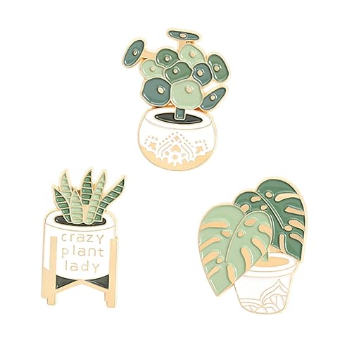 CLISPEED 3 Stück Teiliges Cartoon Anstecknadel Kreative Brooch Pins Topfpflanzen Design Kleidung Schmuck für Pullover Taschen Hüte und Schals für Partys und Alltag von CLISPEED