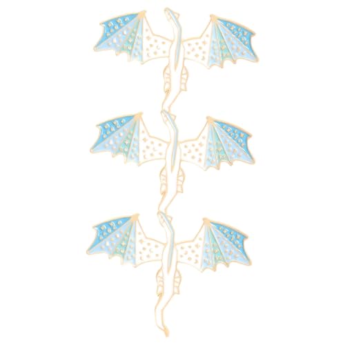 CLISPEED 3 Stück Teiliges Dinosaurier Emaille Anstecknadeln Langlebige Legierung Kreative Fliegende Drachen Broschen Modische Pin Accessoires für Rucksack Jacke Hut und Handtasche von CLISPEED