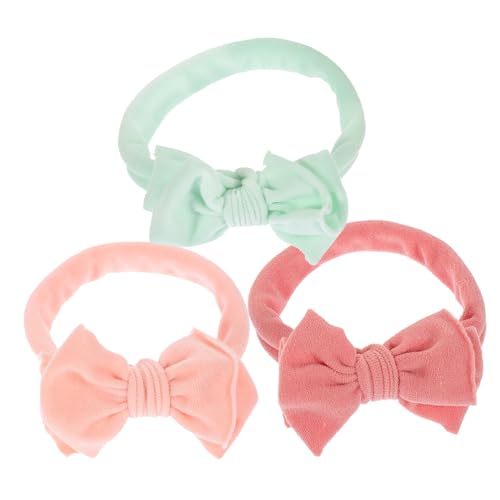CLISPEED 3 Stück Teiliges Haarband mit Zarten Schleifen Weiche Elastische Nylon Stirnbänder für Neugeborene und Mädchen Komfortable und Langlebige Haarschmuck Accessoires als Fotoshooting von CLISPEED