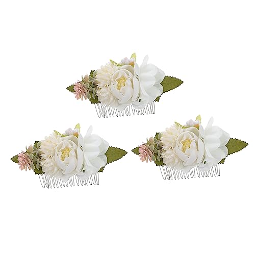 CLISPEED 3stücke Blumenhaarkamm Für Haar Blumige Blumen-haarkamm Für Braut Und Party Seite-kopf-kamm Für Frauen Und Mädchen von CLISPEED