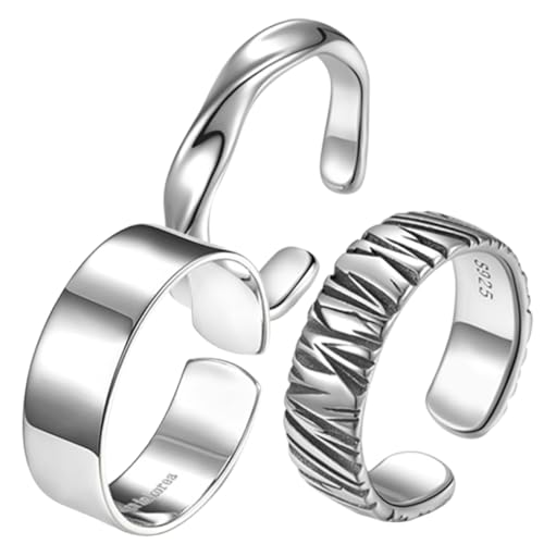 CLISPEED 3 Stück Teiliges Herren Ring Retro Offener Punk Ring Vintage Statement Band Schmuck für Street Dance Halloween Konzert von CLISPEED