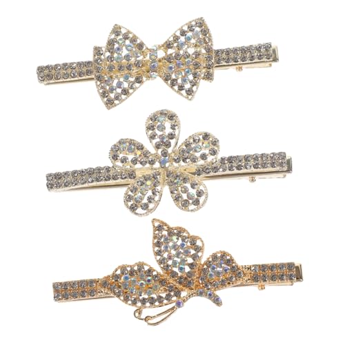 CLISPEED 3 Stück Teiliges Kleine Haarspangen mit Funkelnden Strassblumen Filigrane Haarklammern für Damen Haarschmuck Accessoires zur Haarstyling Veredelung und Besonderen Anlässen von CLISPEED