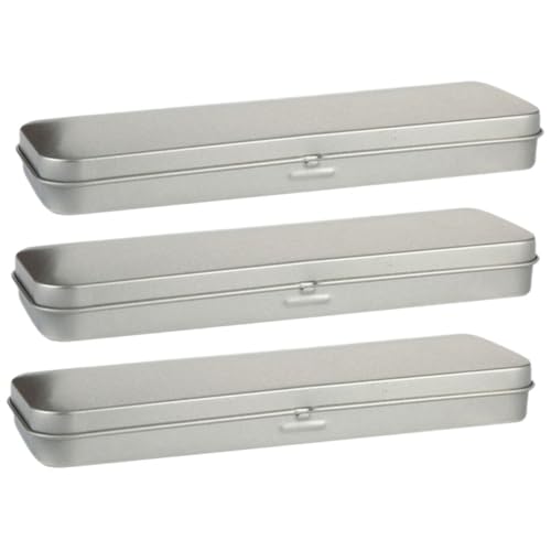 CLISPEED 3 Stück Teiliges Metall Stiftdosen mit Klappdeckel Kompakte Leichte Federmappen für Stifte und Schulzubehör Praktische Aufbewahrung für Schüler Lehrer und Täglichen Gebrauch von CLISPEED