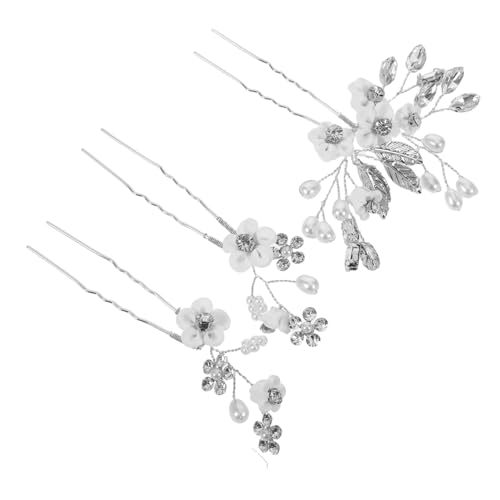 CLISPEED 3 Stück Teiliges Resin-perlen Braut Haarnadeln mit Strass Hochzeit Haarspangen Stilvolle U-förmige Haaraccessoires für Frauen und Mädchen Fester Sitz Vielseitiges Design von CLISPEED