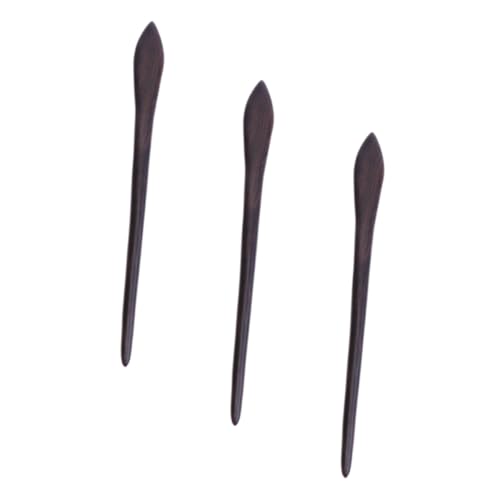 CLISPEED 3 Stück Teiliges Retro Haarstäbchen aus Schwarzem Holz Handgefertigte Haarnadeln für Damen und Mädchen Eleganter Haarknoten Halter für Verschiedene Frisuren und Anlässe von CLISPEED