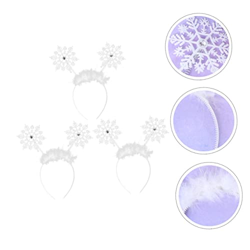 CLISPEED 3 Stück Teiliges Schneeflocken Haarreif für Weihnachtliche Kopfbedeckung aus Hochwertigem Bequem Langlebig für Weihnachten Partys Geburtstage und Kostümfest von CLISPEED