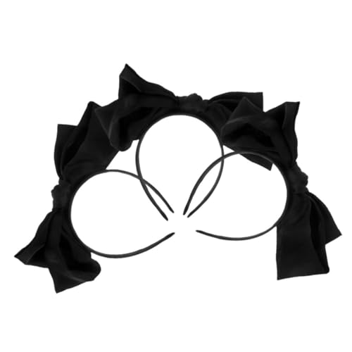 CLISPEED 3stücke Stirnband Mit Schleife Schwarz Für Damen Stoffhaarband Mit Großem Schleifendesign Haarschmuck Für Alltag Und Anlässe von CLISPEED