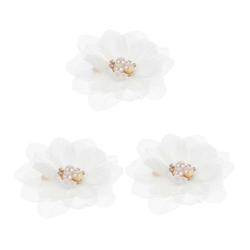 CLISPEED 3 Stück Teiliges Set Blumen Haarklammern mit Perlen für Mädchen Haarspangen für Hochsteckfrisuren und Tägliches Styling für Besondere Anlässe von CLISPEED