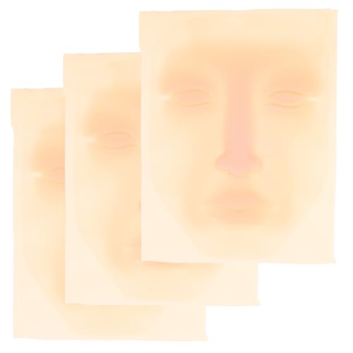 CLISPEED 3 Stück Teiliges Silikon Übungshaut für Tattoo und Make up Praxis Realistische Gesichts Übungshaut Geeignet für Augenbrauen Lippen Eyeliner Training Hautähnlich und von CLISPEED