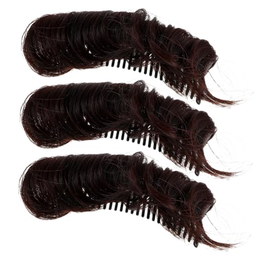 CLISPEED 3 Stück Teiliges Tiefbraun Haarkissen für Volumen Am Hinterkopf Unsichtbarer Haarclip Volumenbasis für Hohen Haaransatz Natürliches Styling Haarverdickung für Frauen Mädchen von CLISPEED
