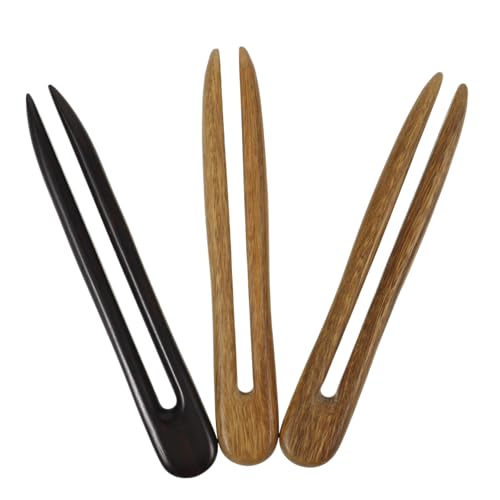 CLISPEED 3 Stück Teiliges U Förmiger Haarnadeln aus und Sandelholz Handgefertigte Haaraccessoires für Damen Retro Haarschmuck für Kreative Frisuren von CLISPEED