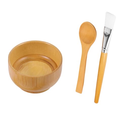 CLISPEED 3 Stück Teiliges Umweltfreundliches Mischschüssel mit Löffel und Pinsel Langlebiges DIY Kosmetik Tool für Gesichtspflege und Maskenanwendung Leicht und Kompakt für Zuhause und von CLISPEED