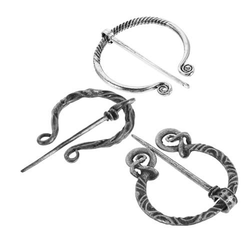 CLISPEED 3 Stück Teiliges Vintage Wikinger Broschen Set Renaissance Schal Umhangnadel Sichere Verschlussbroschen für Tücher Schals und Umhänge Historisches Wikinger Design Langlebiges von CLISPEED