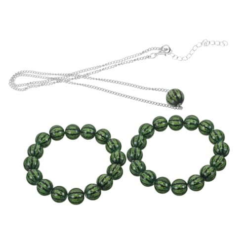 CLISPEED 3stücke Wassermelonen-halskette Und Verstellbares Armband Handgefertigte Boho-obstschmuck Accessoires Für Alltag Und Partys Mit Tropischem Charm Für Frauen von CLISPEED