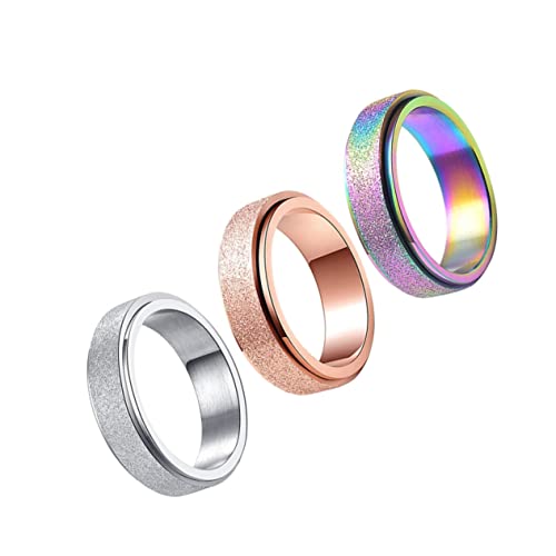 CLISPEED 3 Stück Unisex Ring Teilig Bunte Drehbare Ringe Modisch Stilvoll für Damen Herren von CLISPEED