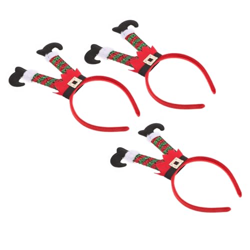 CLISPEED 3 Stück Weihnachtliche Haarreifen Bequeme Weihnachtsstirnbänder mit Festlichem Design Langlebiger Haarschmuck für Weihnachtsfeiern und Festliche Anlässe von CLISPEED