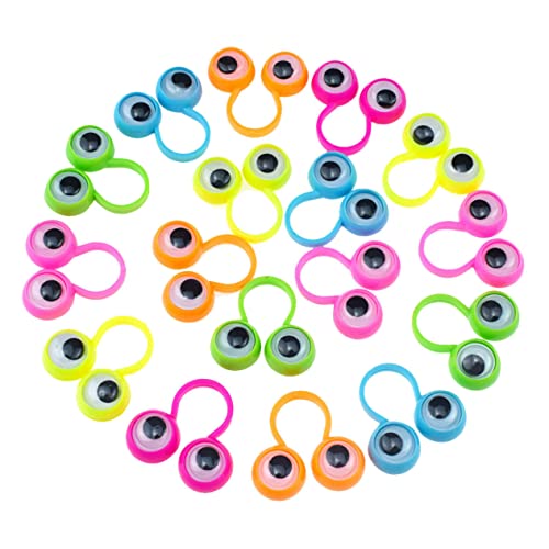 CLISPEED 30 Stück Teiliges Augen Fingerpuppen aus Kunststoff Kreative Spielringe Tragbare Party Mitgebsel für Jungen und Mädchen Fördern Fantasie und Lernspaß von CLISPEED