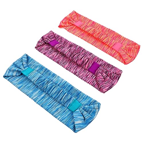 CLISPEED 3st Yoga-stirnband Dehnbare Haargummis Haarband Damen Sportliches Haarband Stirnband Damen Kopftuch Stirnband Bandana Stirnband Sport Stirnband Polyester Fitness Schal Atmungsaktiv von CLISPEED