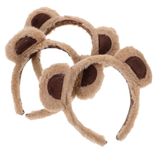 CLISPEED 3stücke Bärenstirnband Entzückendes Stirnband Mit Bärenohren Cosplay-haarband Aus Flauschiges Stirnband Für Tierohren Dekoratives Für Halloween Und Mottoparty Einheitsgrößes Haarba von CLISPEED
