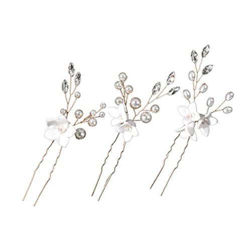 CLISPEED 3stücke U-förmige Braut-haarspangen Künstlichen Perlen Hochzeits-haaraccessoires Für Frauen Eleganter Haarschmuck Für Besondere Anlässe von CLISPEED