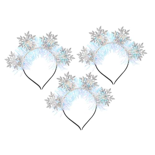 CLISPEED 3stücke Weihnachts-schneeflocken-haarreif Glitzernde Damen-stirnbänder Für Festliche Anlässe Accessoire Für Mädchen Und von CLISPEED