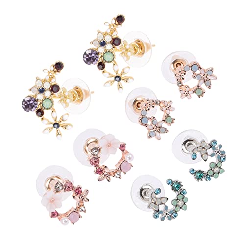 CLISPEED 4 Paare Damen Ohrringe Vintage Blumen Ohrstecker Strass Modeschmuck Mix Stil Elegant für Frauen und Mädchen CLISPEED 4 Paare Damen Ohrringe Vintage Blumen Ohrstecker Strass Modeschmuck Mix Stil Elegant für Frauen und Mädchen von CLISPEED