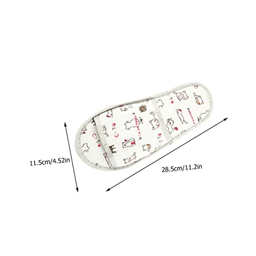 CLISPEED 4 Paare Einweg Hausschuhe Herren Damen Geschlossene Zehen Rutschfest Dicke Hotel Gäste Slipper Mit Cartoon Druck Komfortable Reise Spa Schuhe von CLISPEED