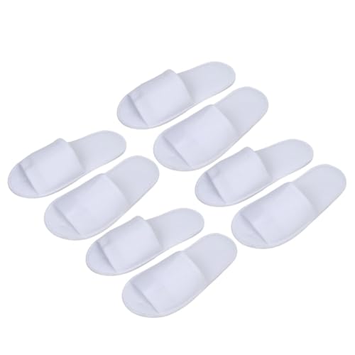 CLISPEED 4 Paare Einweg Herren Faltbare Slipper Weiß Offene Zehen Leichte Reise Hausschuhe Für Hotel Gäste Spa Zuhause von CLISPEED