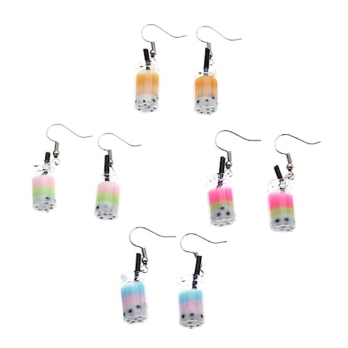 CLISPEED Handgemachte Ohrringe Milchtee Design Kreativer Ohrschmuck Aus Harz Süße Ohrhänger Für Frauen Einzigartige Accessoires Für Jeden Anlass Niedliche Dekoration Für Outfits von CLISPEED