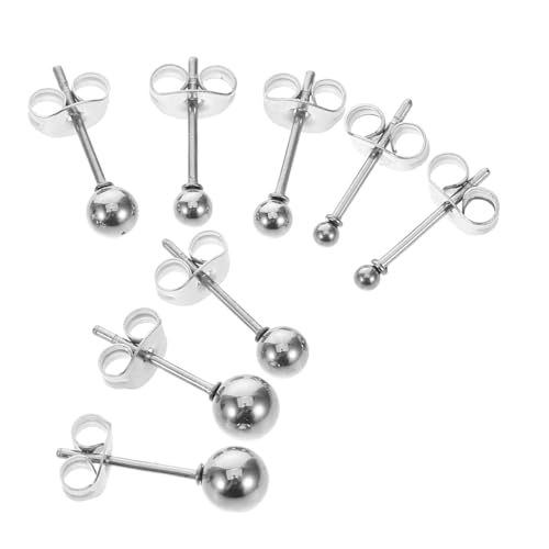 CLISPEED 4 Paare Ohrstecker Rundkugel Ohrschmuck Unisex Knorpelohrstecker Langlebig Modisch Klassische Runde Ohrpiercing Schmuck für Damen und Herren von CLISPEED