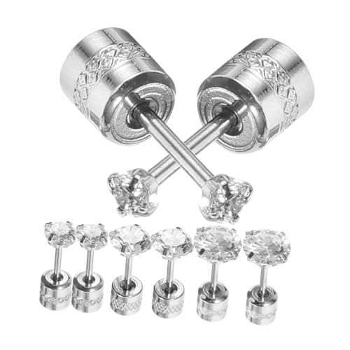 CLISPEED 4 Paare Ohrstecker mit Schraubverschluss Zirkonia Ohrschmuck für Damen Flacher Rücken Verschiedene Langlebig und Sicher Sitzend Ohrdekoration von CLISPEED