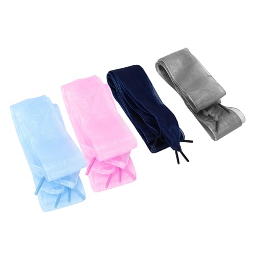 CLISPEED 4 Paare Satin Schnürsenkel Lang Breit Bunte Dekorative Schuhbänder für Damen Sportschuhe Freizeitmode Stilvolle Schleifen Zubehör von CLISPEED