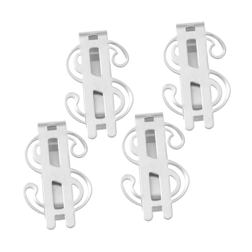CLISPEED 4 STÜCKE Edelstahl Geldklammer Teiliges Universeller Geldclip für Bargeld und Karten Schlankes Langlebiges Design für Büro und Alltag Multifunktionale Aufbewahrung für Herren und von CLISPEED