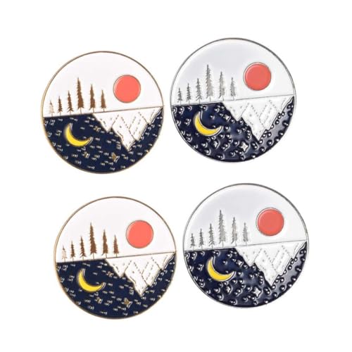 CLISPEED 4 STÜCKE Mond Broschen aus Hochwertiger Legierung Anstecknadeln für Frauen und Mädchen Modische Schmuckakzente für Kleidung Pullover Schals Vielseitig Kombinierbar von CLISPEED