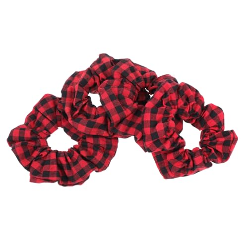CLISPEED 4 STÜCKE Teiliges Haargummi Weihnachten aus Stoff Elastische Langlebige Haarringe für Damen Vielseitig für Haartypen Bequem und Modisch Rot von CLISPEED