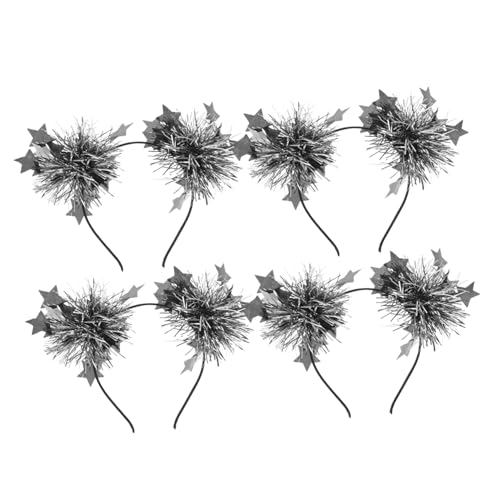 CLISPEED 4 Stck Teiliges Stern Stirnband Silber Schwarz Glitzer Party Haarreif für Mädchen Leichtes Dekoratives Einzigartiges Haarschmuck Zubehör von CLISPEED