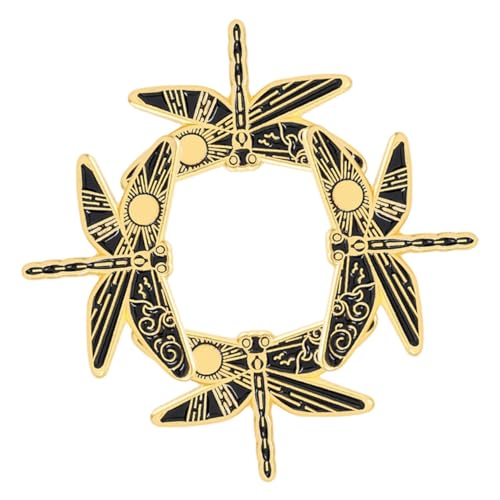 CLISPEED 4 Stück Cartoon Libellen Broschen aus Hochwertiger Legierung Bunte Emaille Pins mit Sonne Mond Design Modische Anstecker für Kleidung Taschen Hüte Vielseitige Schmuckdeko von CLISPEED