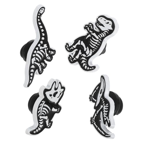 CLISPEED 4 Stück Dinosaurier Skelett Broschen aus Langlebiger Legierung Stilvolle Anstecknadeln im Dinosaurier Knochen Design Modische Corsage Pins für Jacken Pullover Taschen für Damen von CLISPEED