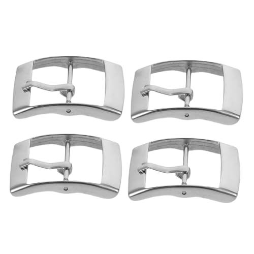 CLISPEED 4 Stück Edelstahl Uhrband Schnalle Robust Kratzfest Ersatzverschluss für Metallarmbänder Kompatibel für Business Freizeit Uhren von CLISPEED