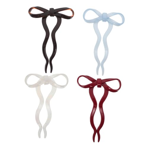 CLISPEED 4 Stück Französische Haarklammern Schleifen U Form Wellenmuster Leicht für Damen Mädchen Alltag Party Stilvolle Haarnadeln mit Sicheren Griff und Elegantem Design von CLISPEED