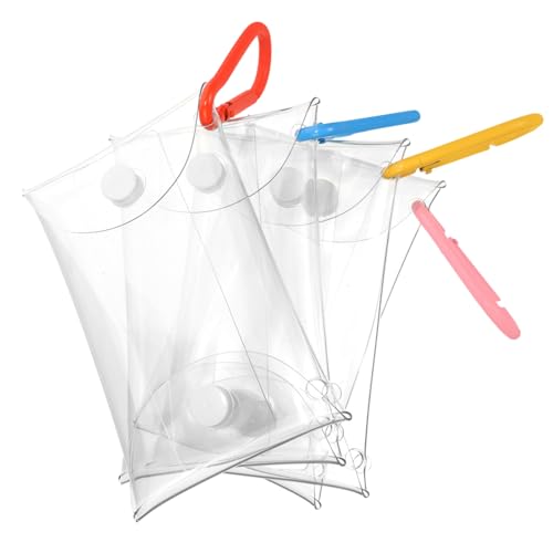 CLISPEED 4 Stück Frauen Münzbeutel PVC Geldbörsen Transparente Schlüssel und Lippenstift Taschen für Unterwegs Leicht Kompakt und Praktisch für Einkäufe und Reisen Orange Gelb Blau von CLISPEED