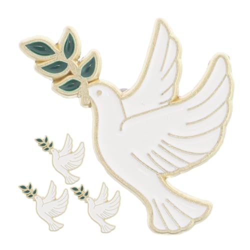 CLISPEED 4 Stück Friedenstauben Brosche Tierabzeichen Vintage Tier Anstecknadel Tierbrosche Zubehör Vogel Abzeichen Modische Brosche Kleidung Schmuck Kleidung Schmuckzubehör von CLISPEED